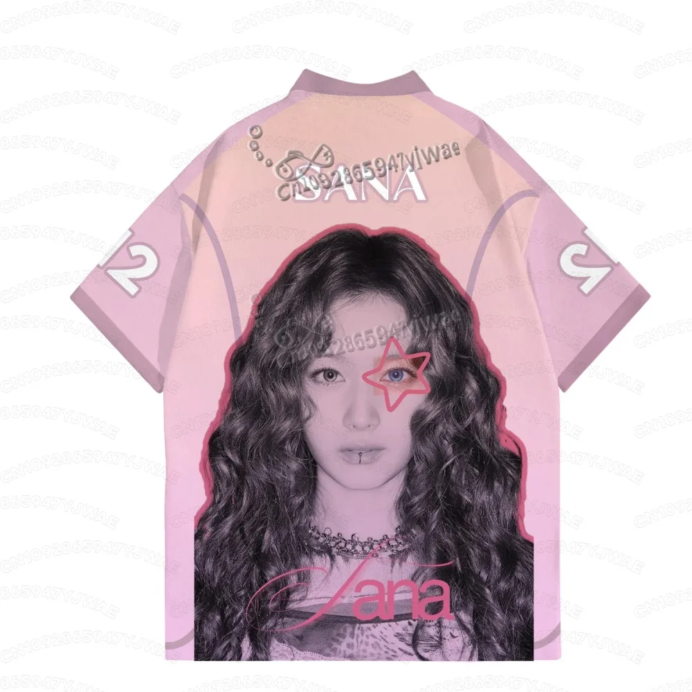 26 Summer Hot Sell Men's Women's Short Sleeve Casual V-Neck T-Shirt Tops Tee Sana Fans Kpop Unisex Football Jersey Men T-Shirts