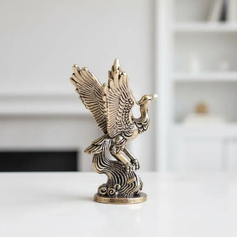 Qingluan Bird Decoration 1Pcs Ancient Divine Beast Phoenix Figure Retro Design for Bedroom Office Display