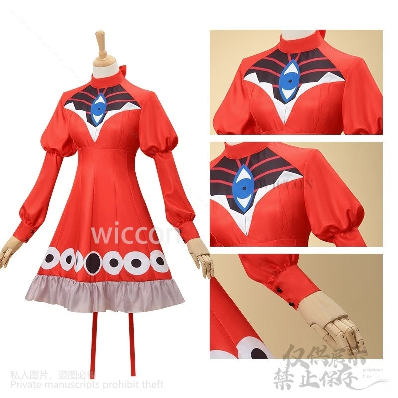 Mikuu r-906 Anime Gioco Progetto Costume Cosplay Sekai Lolita Dress Parrucche horror per Jirai Kei Ragazze Occhio del diavolo rosso Personalizzato