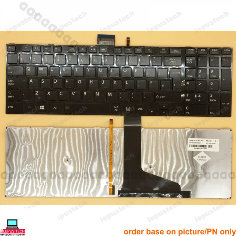 Teclado retroiluminado QWERTY negro AA+A+ para Toshiba Satellite S50-A S55-A L70-A L70-B L75-A L75-B C75-A C70-A C70-B (Reino Unido)