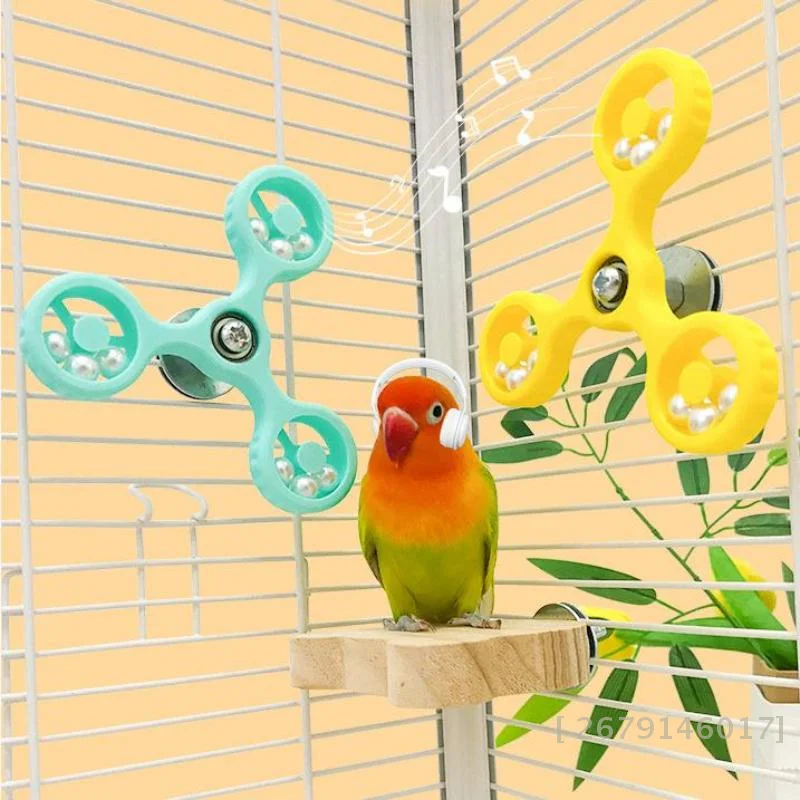 {YY26} Interactive Bird Parrot Rotating Windmil Pet Parrot Self Pleasure Relieve Boredom Bite Toy Bird Cage Accessories〔YY26〕