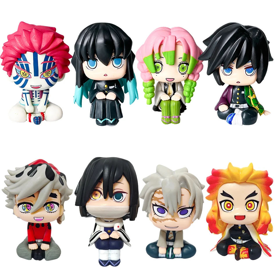 Anime Demon Slayer Kamado Tanjirou Kamado Nezuko Giyuu Mitsuri Action-Figuren-Modell Spielzeugserie Puppe Geburtstags-/Weihnachtsgeschenk