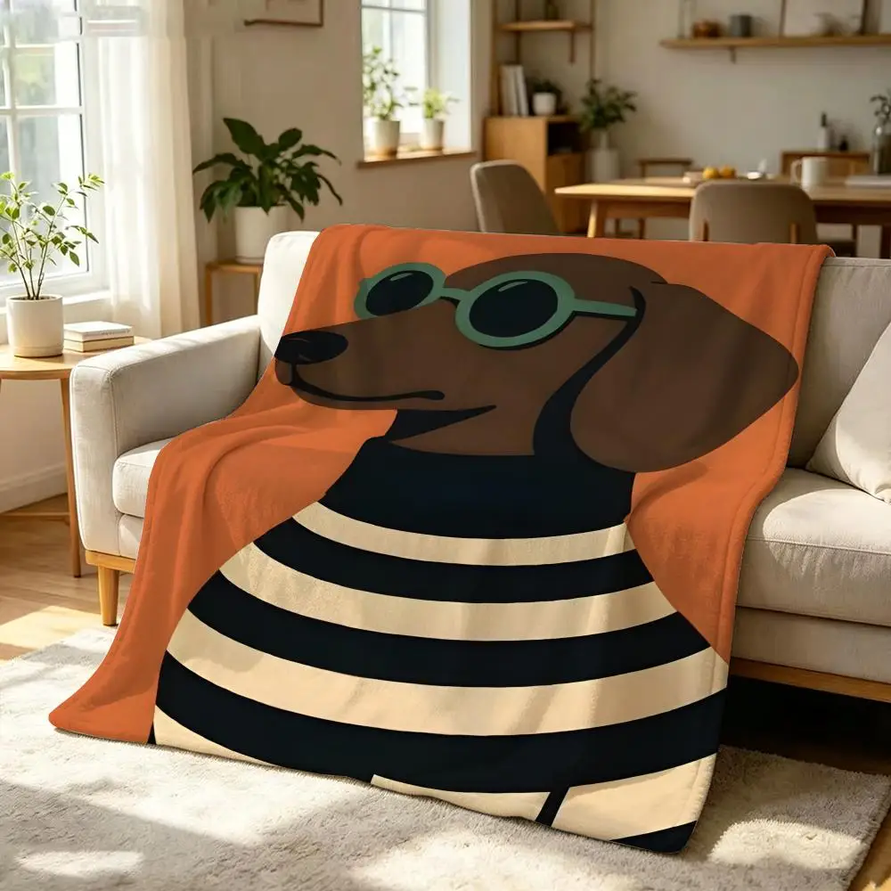 Art a-art d-dog Throw Soft Warm Flannel Throw Blanket, Multi-use for Sofa Bed Office Nap