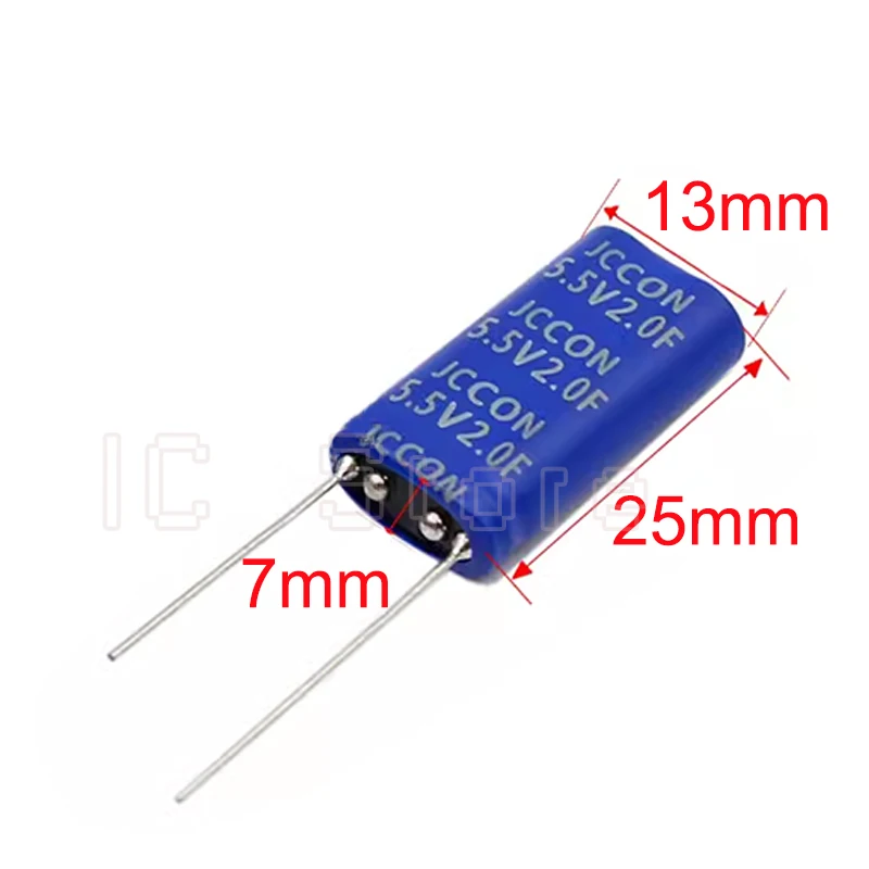 1PCS Super Capacitor 5.5V 2.0F 13x7x25mm Combination Type 13*7*25mm Farad Capacitor 2F