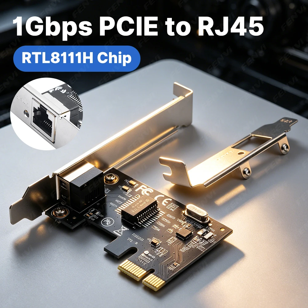 1000Mbps PCIe Gigabit Ethernet Network Card RJ45 Port RTL8111H Chip PCI Express For Desktop PC Windows