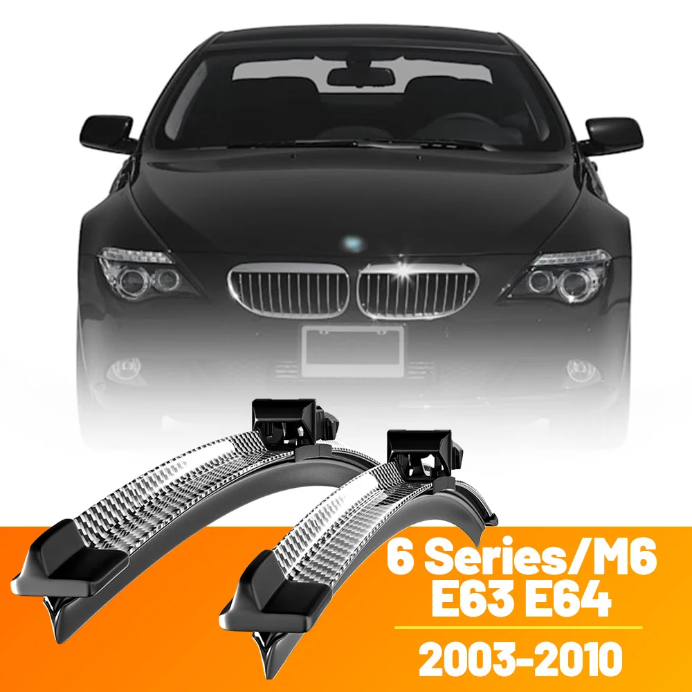 2 stücke Frontscheibe Scheibenwischerblätter Carbon Faser Scheibenwischer Für BMW 6 Serie M6 E63 E64 2003-2010 2004 2005 2006 2007 2008