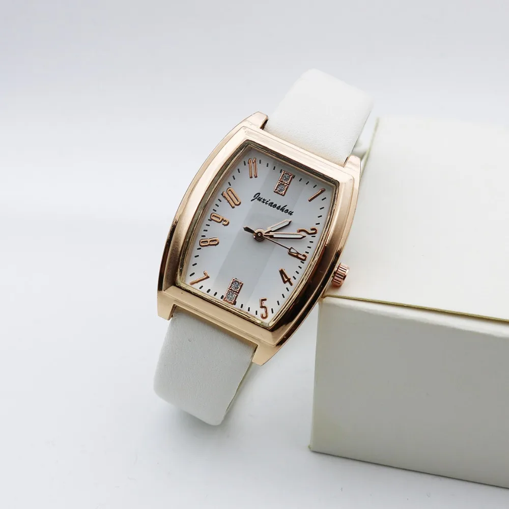 Elegant Retro Women's Watch with Diamonds Digital Quartz Watch Leather Square Wrist Watches for Women Ladies Gifts