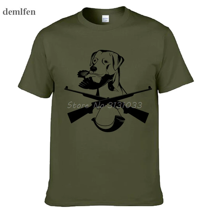 Hunt Dog Hunter Guns Print T-shirt Oversized Unisex Streetwear Tshirt Men's Clothing Casual Cotton Tops Tees Fitness T Shirt