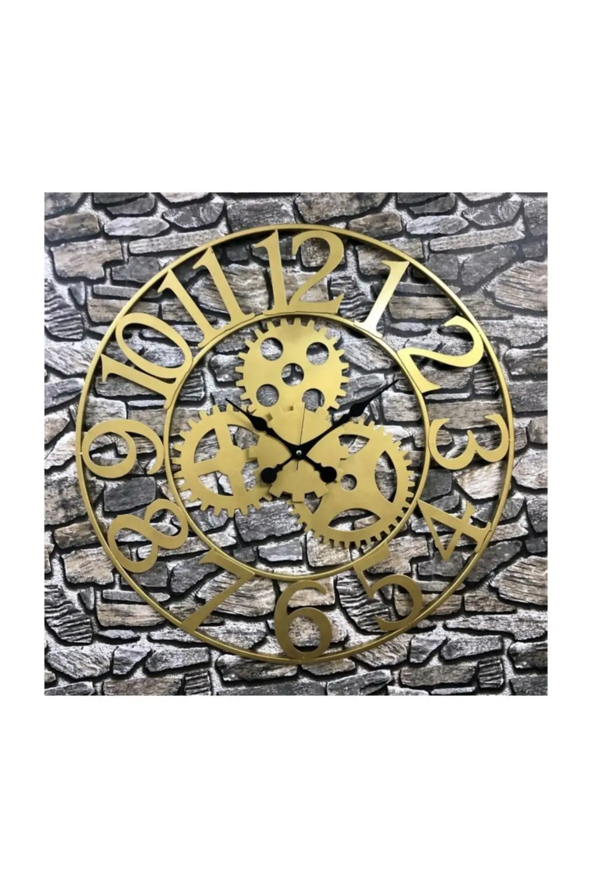 Uras Wrought Iron Wall Clock 7621 G Gold Impeller 76cm 3boyutlu Wall Clock Creative Home Decor