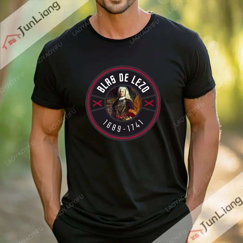Camiseta De la leyenda española Don Blas De Lezo Camisa de manga corta de gran tamaño con cuello redondo para hombre, top transpirable, elegante e informal, nuevo