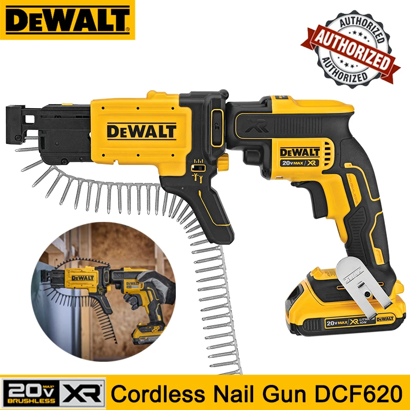 DEWALT 20V Drywall Screw Gun Handheld Automatic Feeding Nailing Machine Brushless 360 Degree Rotation Nail Gun DCF620 DCF6202