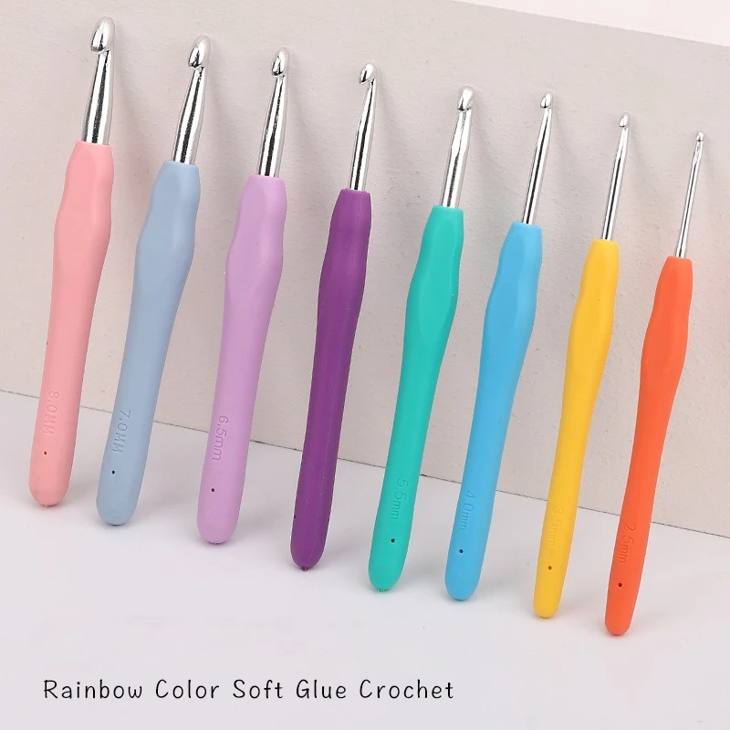 2-10 مللي متر المطاط مقبض الكروشيه السنانير الإبر قبضة مقبض مريح DIY بها بنفسك متماسكة نسج الحرفية الغزل أدوات خياطة الكروشيه إبر الحياكة