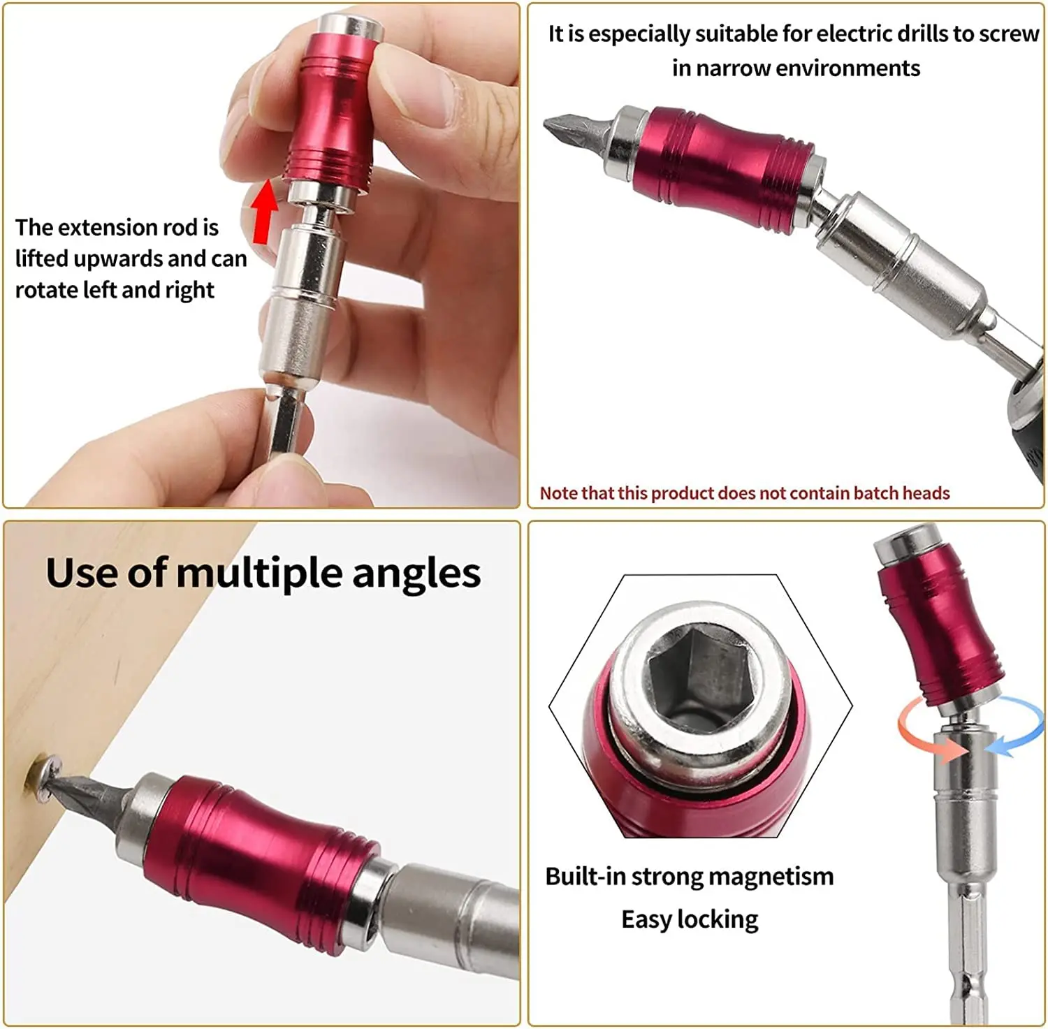 Magnetic Drill Bit Holder Set, Swiveling Tip