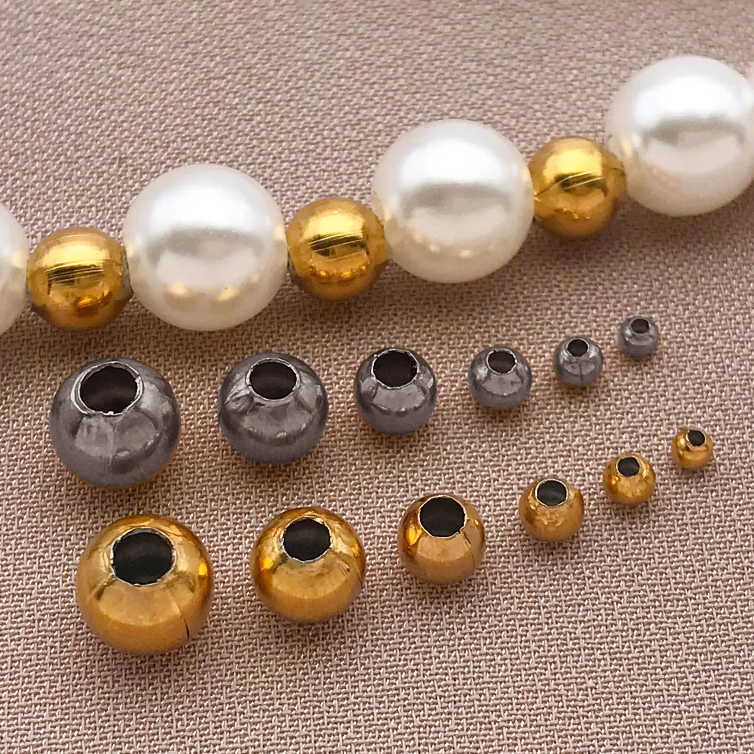 100 teile/los Edelstahl Spacer Perlen Runde Kugel Charms Lose Rocailles für DIY Armbänder Halskette Schmuck Machen Liefert
