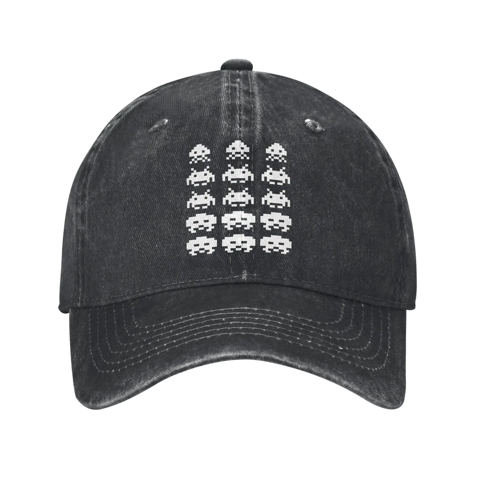 Space Invaders Unisex Style Baseball Caps Vintage  Distressed Denim Washed Caps Hat Classic  Workouts Adjustable Fit Sun Cap