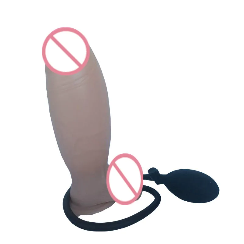 2018 Sex Shop Hot Sale Penis Butt Plug Anal Super Large Inflatable Huge Dildo Stimulate Massage Realistic Sex Toys for Women.