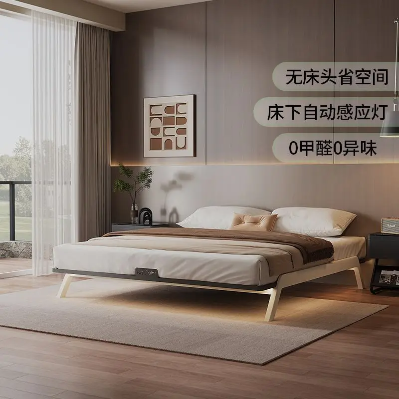 فولاذ كربوني معلق بدون سرير شقة صغيرة غرفة نوم رئيسية كبيرة متوسطة عتيقة مزدوجة بدون مسند ظهر #2