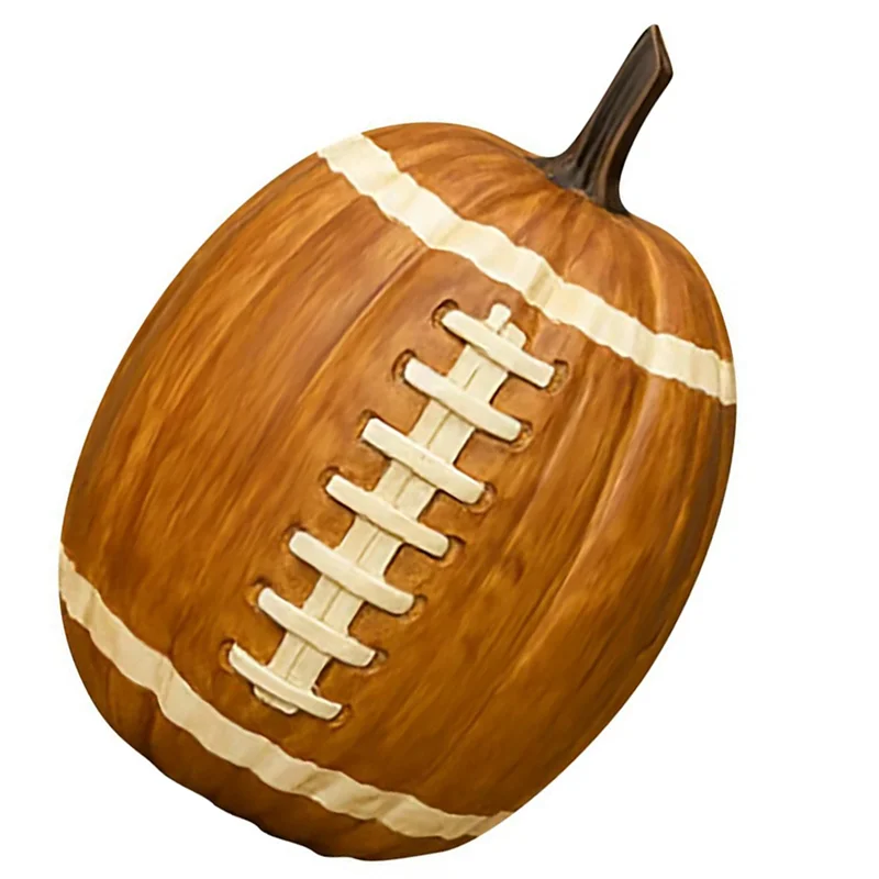Fresh Football Football Resin Ornament, Halloween Pumpkin Decor Figurine For Indoor/Outdoor Desktop Living Room Fall Decoration