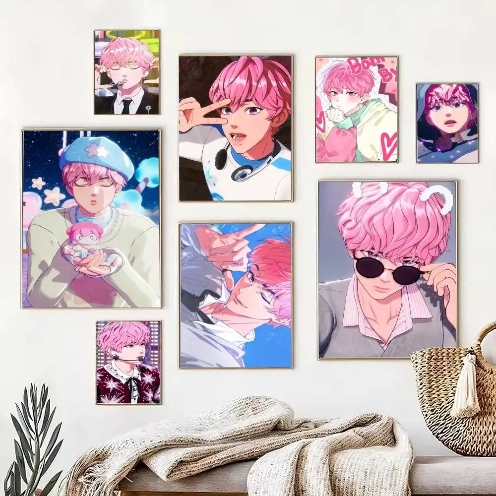 B-Bamby PLAVE Virtual Idol  Poster Waterproof Wall Art Sticker For Bar Living Room Vintage Decor High Quality Print Gift