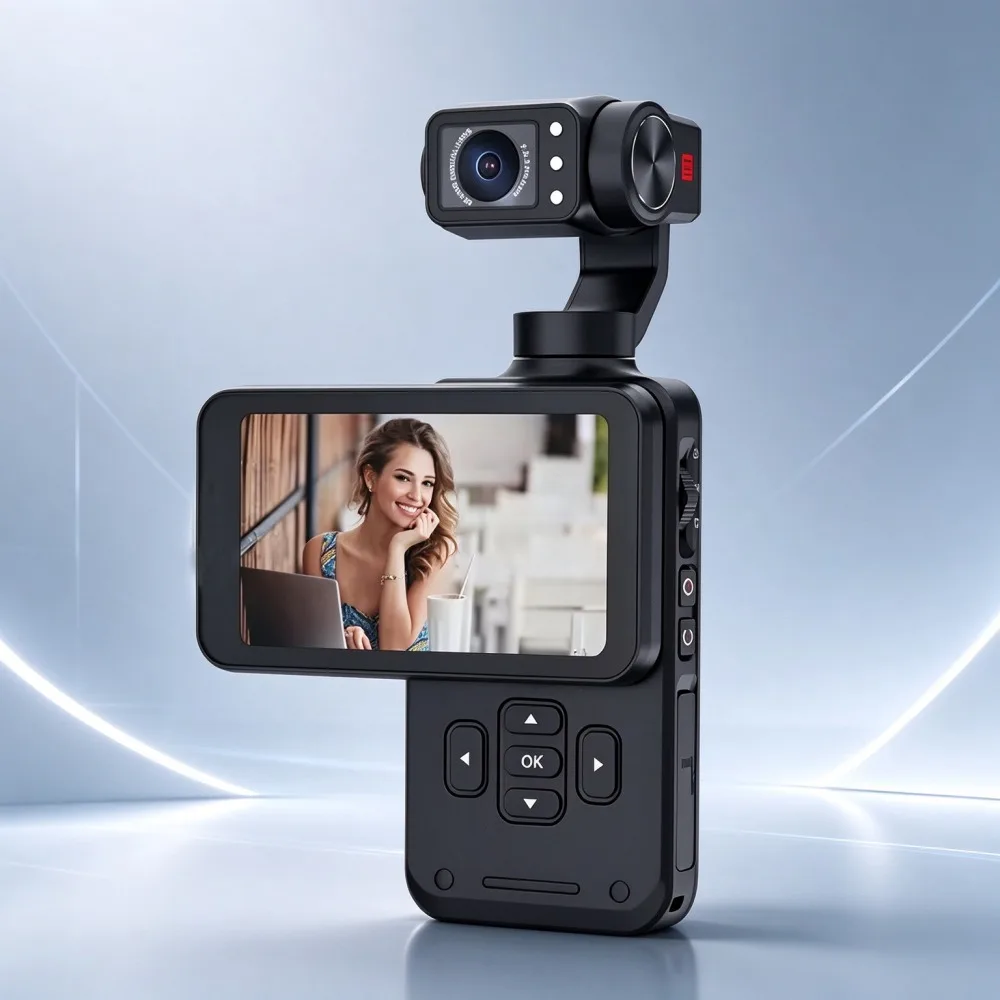 Outdoor 4K Pocket Action Camera Digital Camcorder Palmcorder 5K 60fps Wide Angle Shooting for YouTube Vlog Live Streaming Camara