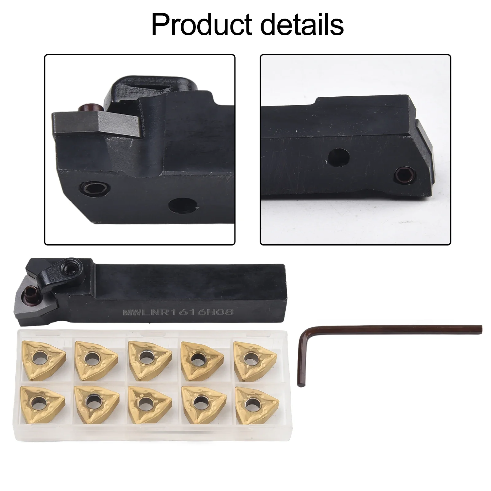 MWLNR1616H08 Lathe Turning Tool New Holder 10 WNMG432 WNMG080408 Carbide Inserts Complete Set for Machining Steel Parts