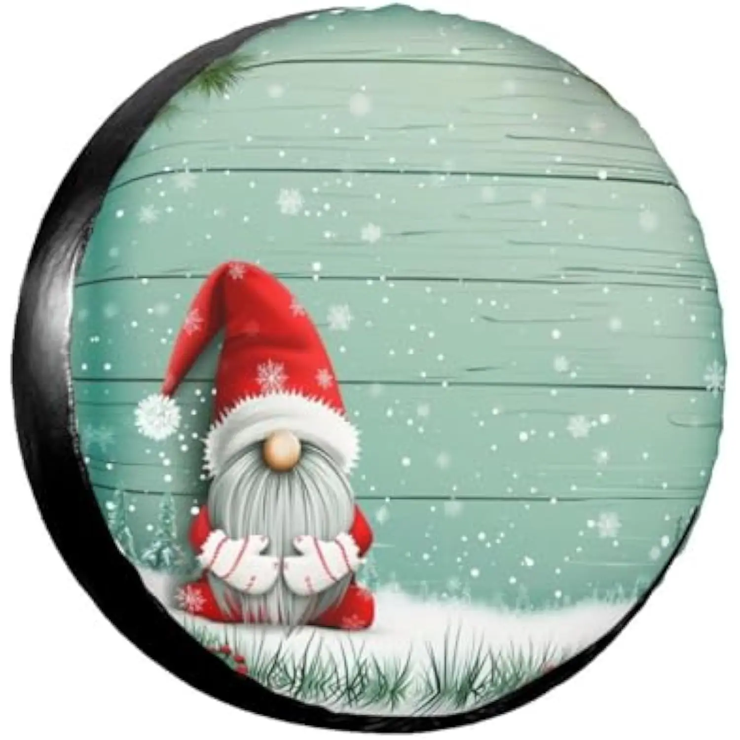 

Christmas Gnome in Snow Spare Tire Cover Cute Winter Wheel Protector Waterproof Fit RV SUV