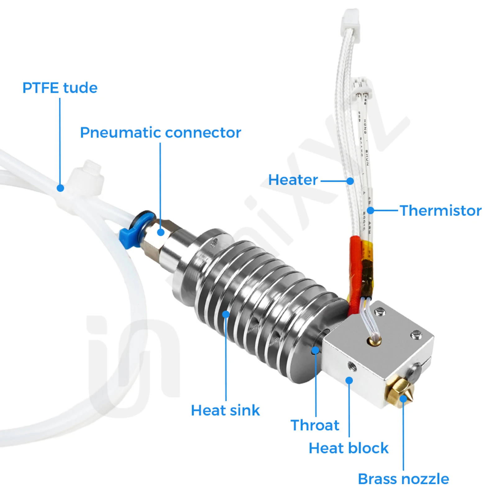 Verbesserter Hotend-Heizblock für Anycubic I3 Mega S Mega Zero 2.0 Kobra Chiron Vyper 12V 24V Heizung J-Kopf Heat Break Hot End – Detail 21