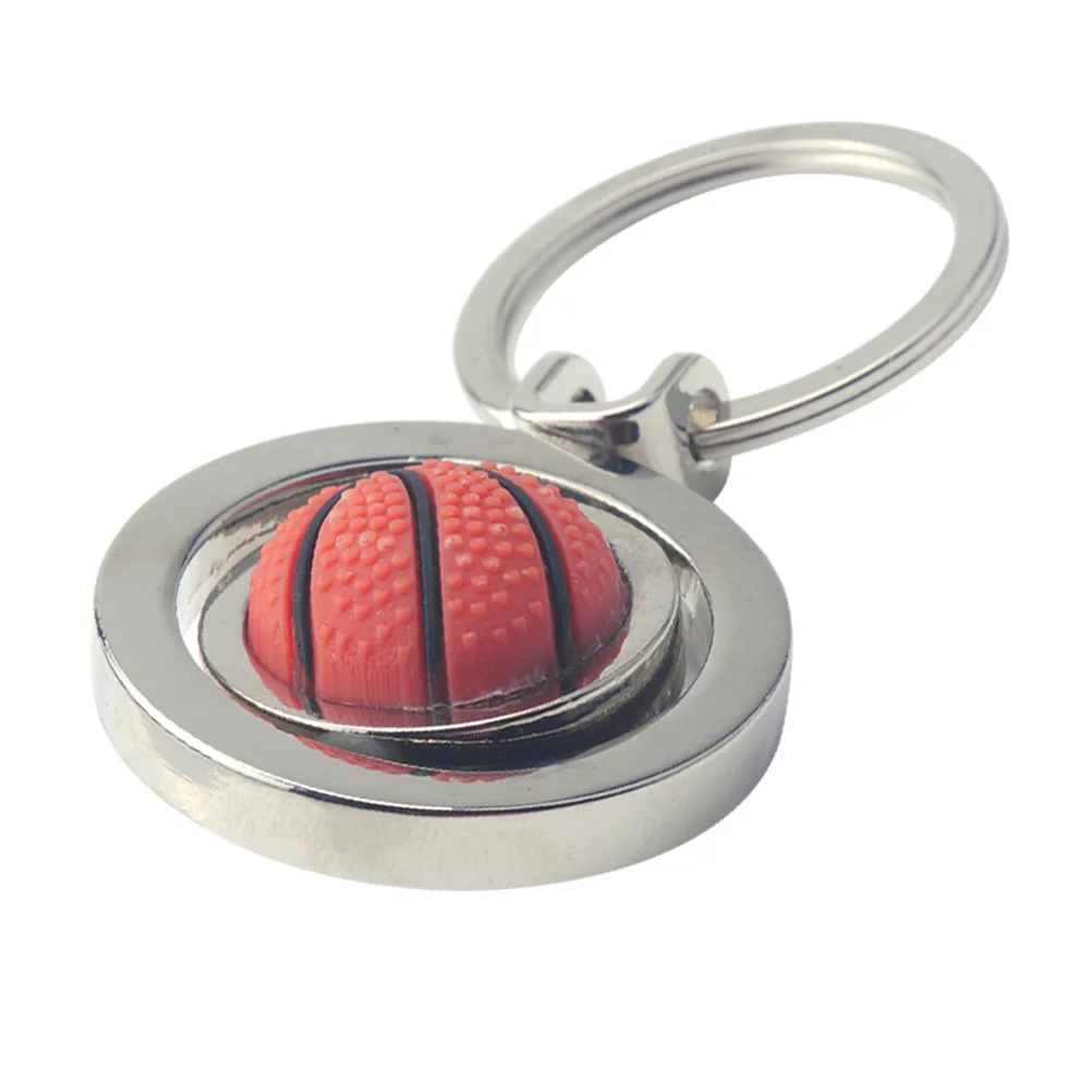 

Rotating Basketball Pendant Keyring Creative Metal Keychain Cool Sports Car Keyring Handbag Phone Pendant Gift