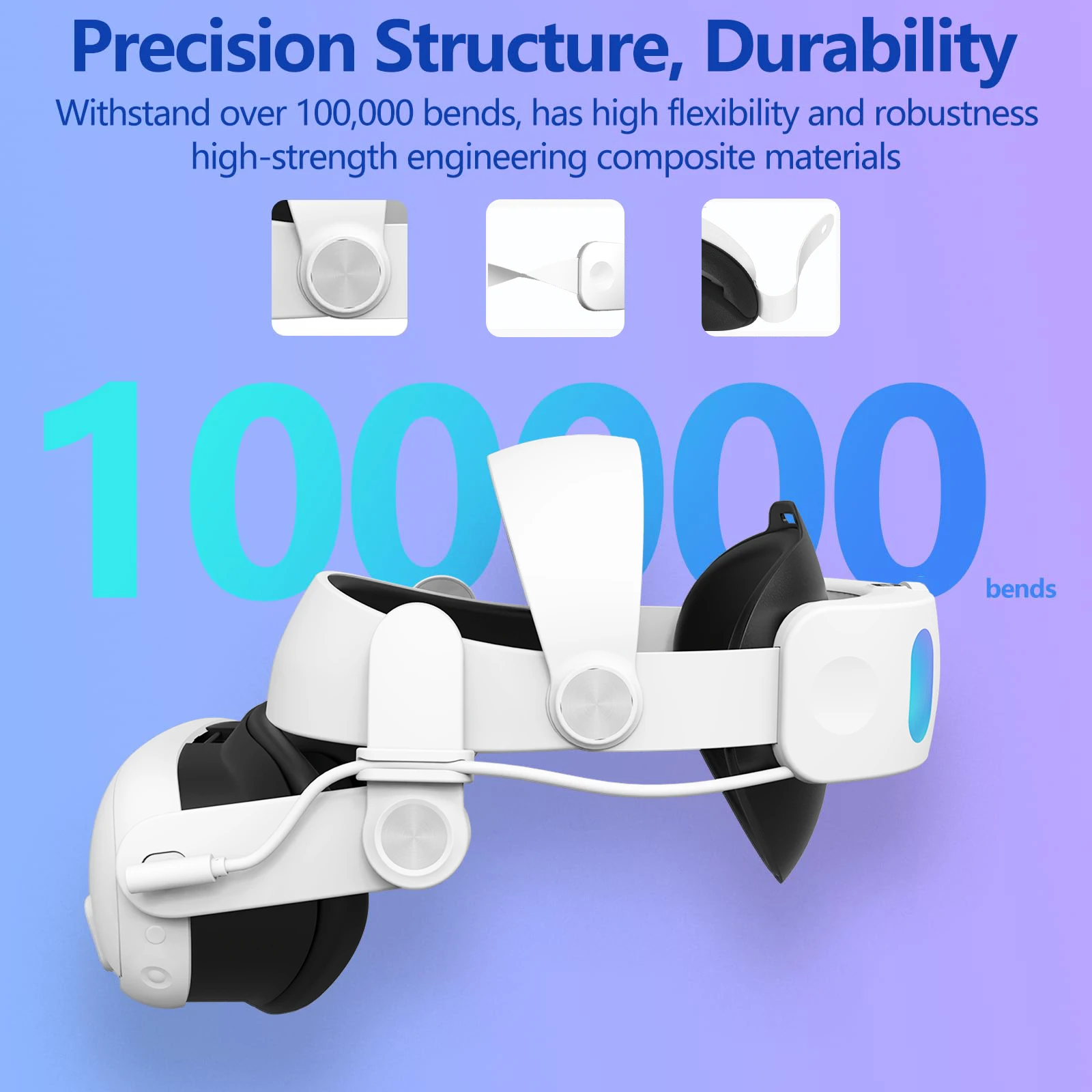 حزام رأس مريح بطارية 10000 مللي أمبير في الساعة لـ Meta Quest 3&Quest 3S، استبدال حزام النخبة لشحن سريع لتوسيع وقت تشغيل الواقع الافتراضي