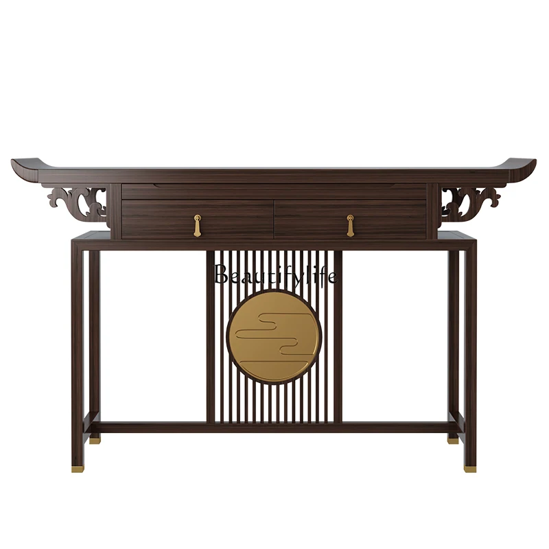 

New Chinese solid wood offering table Buddha table Guan Gong Shrine Incense Buddhist temple shrine table Living room household