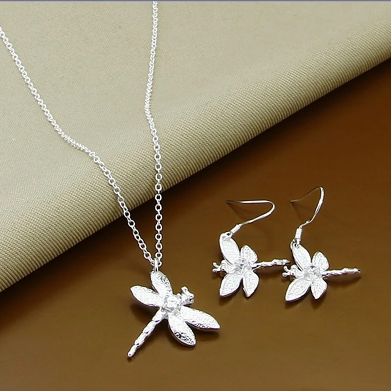 Nouveaux ensembles de bijoux tendance en argent Sterling 925, ensembles de boucles d'oreilles simples à la mode avec des insectes et une lune ronde pour femme, cadeau