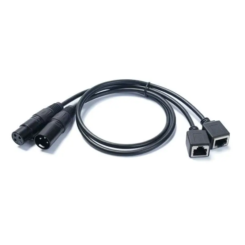 XLR 3Pin to RJ45 Network Cable Adapter Digital Audio And Video Cable 2-core Female Signal Wire DMX512 XLR to RJ45 Connector