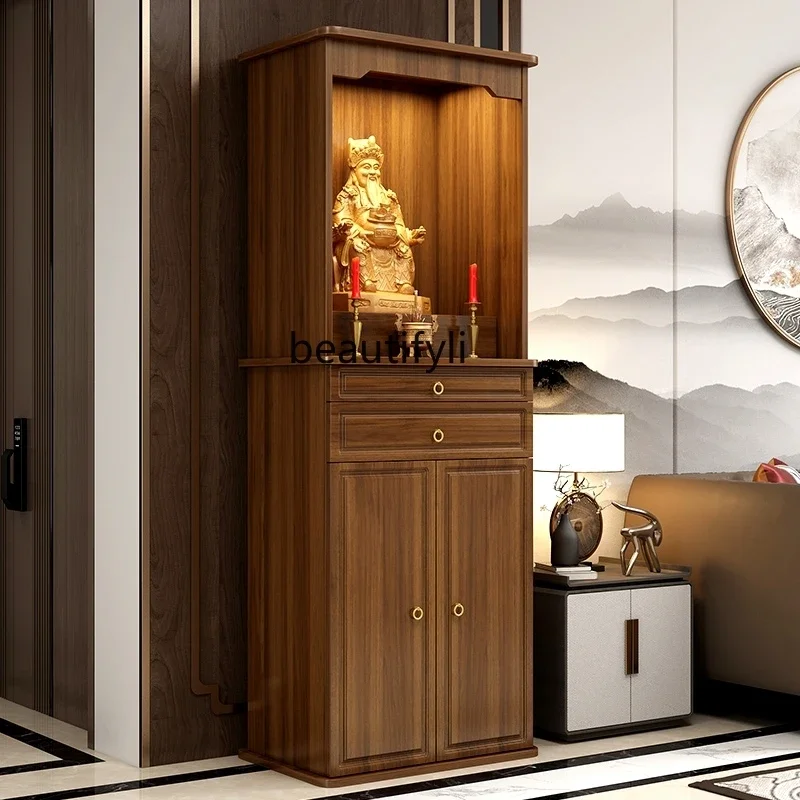 

L Chinese Solid Wood Shrine Altar Buddha Shrine Household Cabinet Buddha Cabinet Shrine Clothes Closet