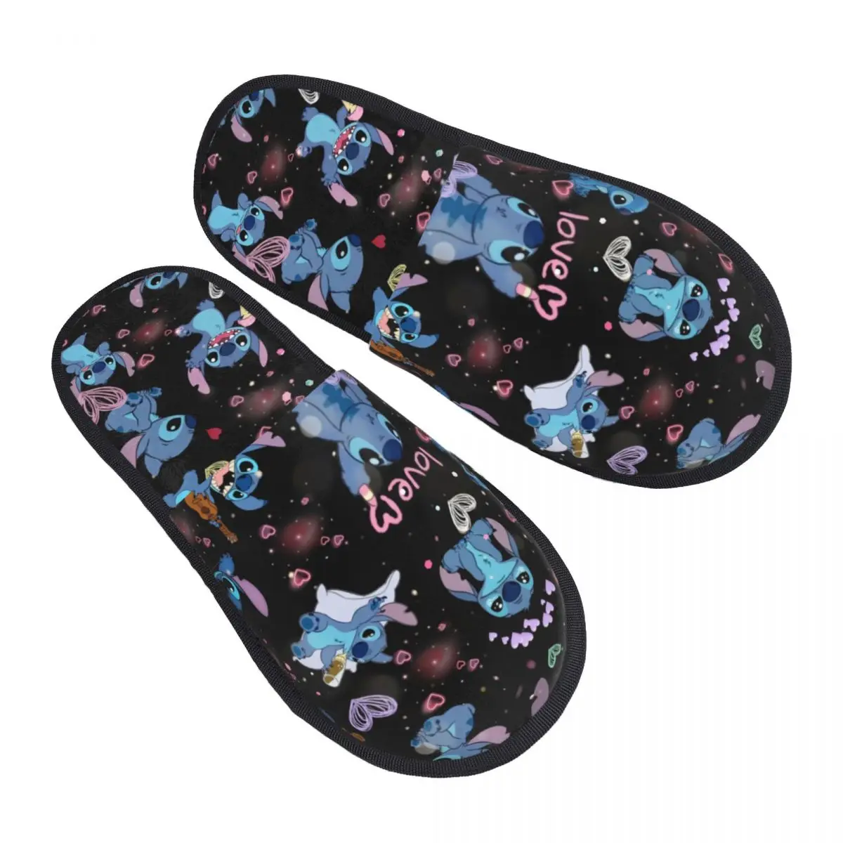 Custom Stitch Cartoon Love Guest Slippers for Bathroom Women House Slipper