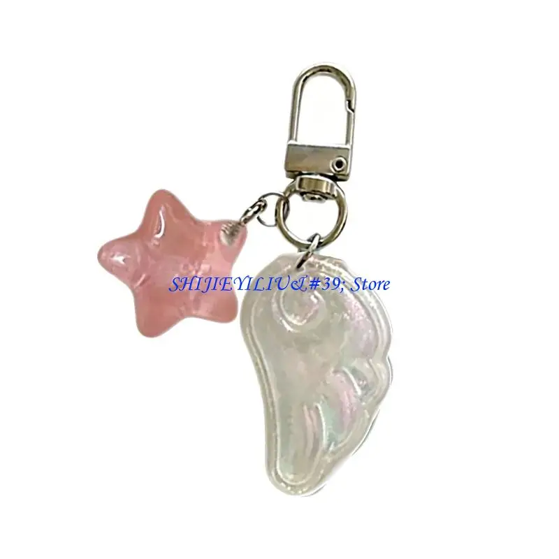 E21F Lovely Angel Wing Keychain Decorative Item Lightweight Compact 6cm Size