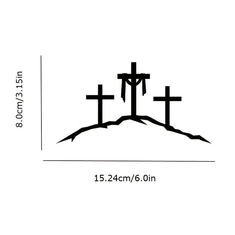 1pc with a Slightly Raised Cross Vinyl Decal - Durable And Weatherproof for Vehicles Laptops Trucks And Wall Stickers