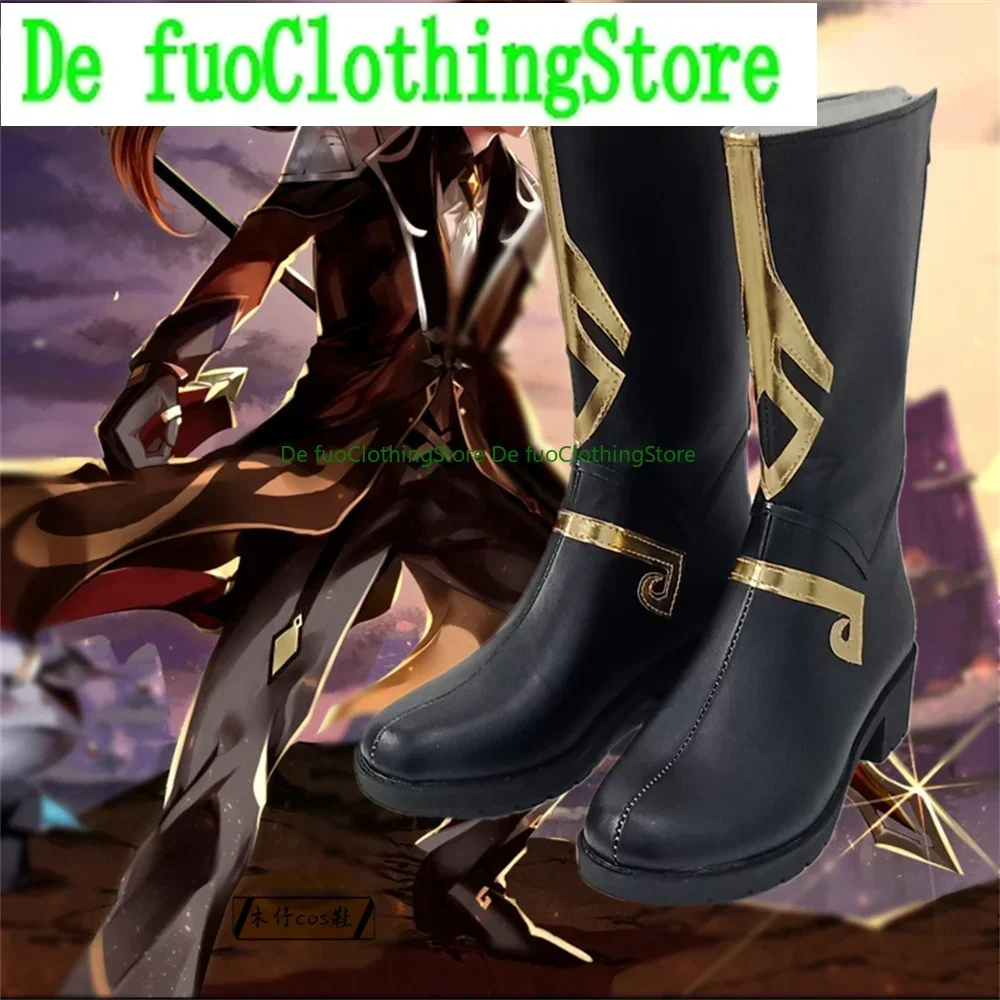 

Genshin Impact Zhongli Zhong li Обувь для косплея Сапоги Игра Аниме Хэллоуин Рождество DefuClothing Магазин обуви