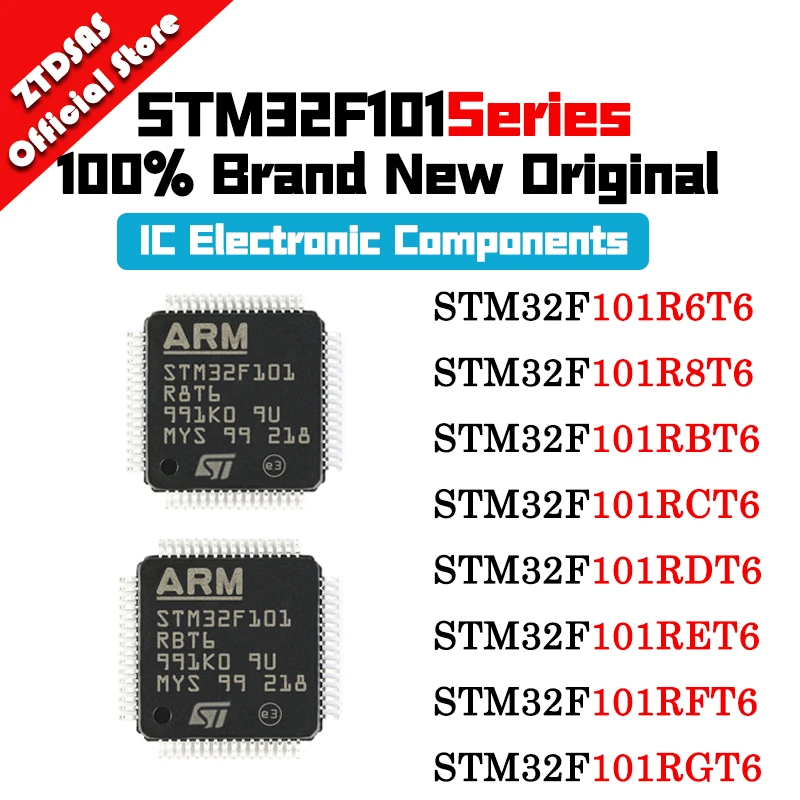 STM32F101R6T6 STM32F101RBT6 STM32F101R8T6 STM32F101RCT6 STM32F101RDT6 STM32F101RET6 STM32F101RFT6 STM32F101RGT6 IC MCU LQFP-64