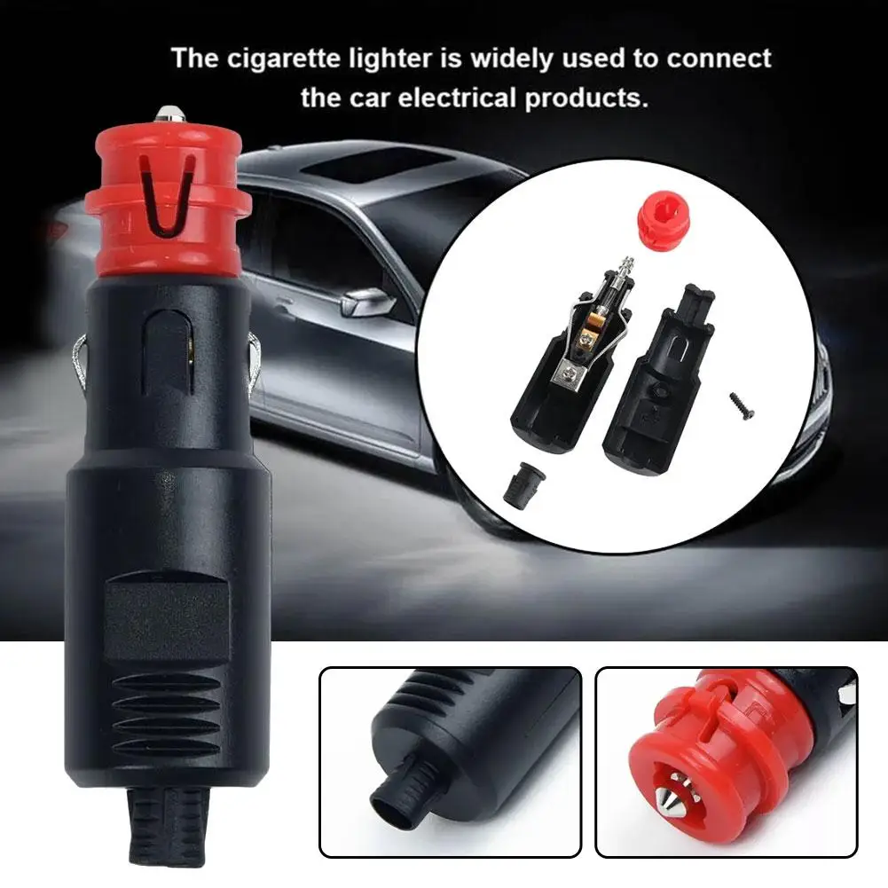 

12V24v Car Cigarette Lighter Socket Male Plug Adapter 12-24V Lighter With Fuse Power 8A Car Plug Connection Cigarette I0E5