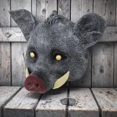 

Wild Boar Halloween Costume Adult Masquerade Party Cosplay PU Mask Decorative Animal Face Mask for Festival Event