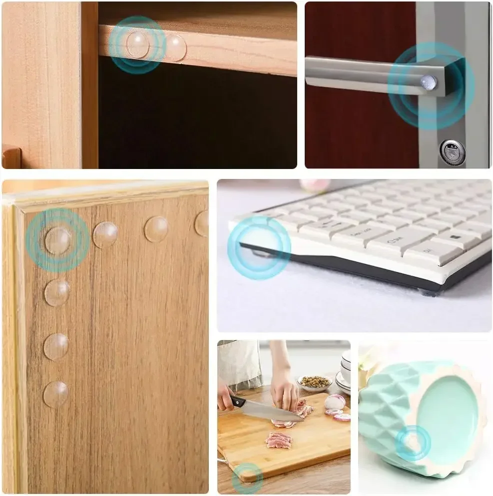 300/100Pcs Self Adhesive Door Stopper Rubber Damper Buffer Cabinet Bumpers Silicone Furniture Pads Cushion Protective Pads