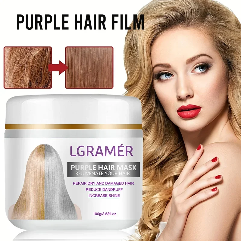 Hair Repairs Purple Hair Mask Biotin Collagen Keratin Treatment Hairs Conditioner Hair Care Essential Nourishing for Dry Damaged