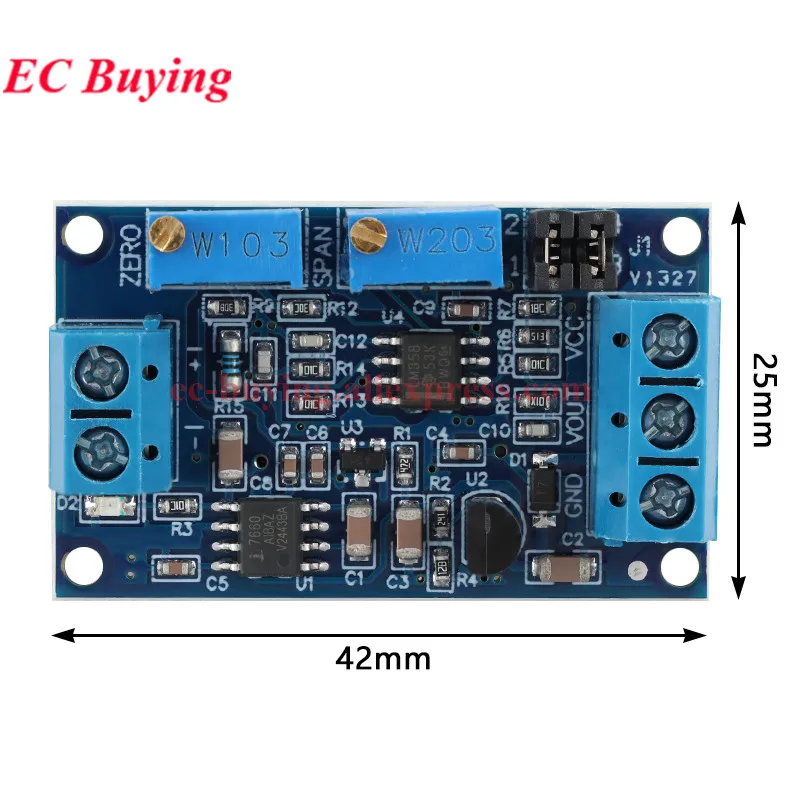 5Pcs/1pc 0 to 20mA/40mA to 0-3.3V 0-5V 0-10V Current to Voltage Converter Signal Conversion Module 0-20mA 4-20mA I/V Transmitter