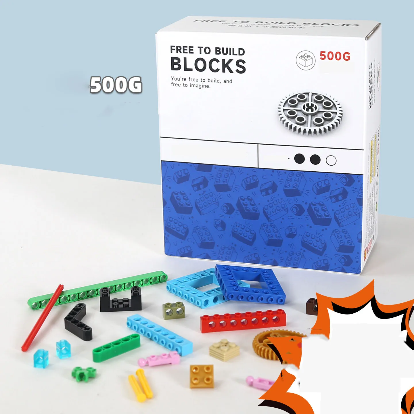 Idea Free Assembly Moc Rainbow Building Block Random 500g DIY Parts Bricks Construction Educational Toys For Children Gifts