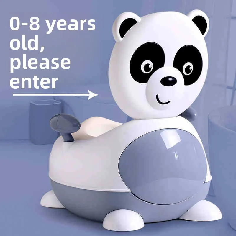 

Children's thickened cartoon panda toilet, baby with backrest toilet, flip cover with armrest pp small toilet