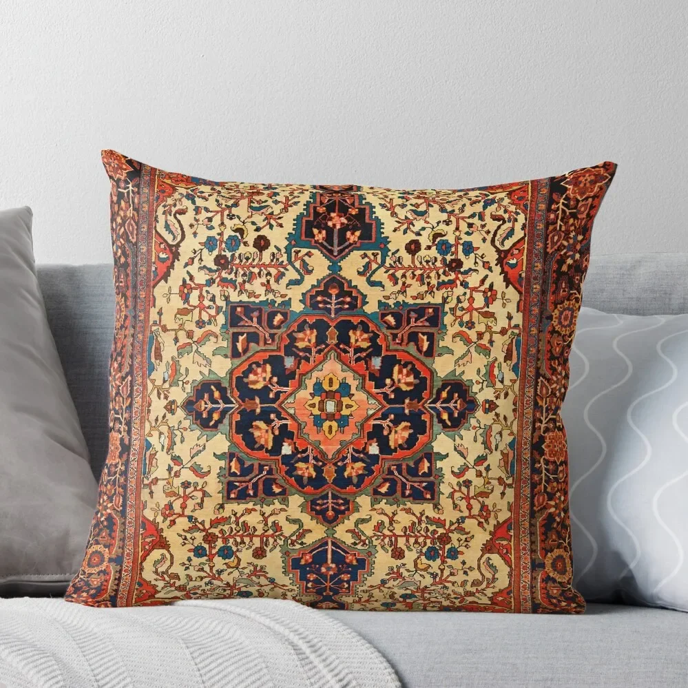 Ferahan Sarouk Antique Persian Carpet Print Throw Pillow Cushions Sofa Cushions