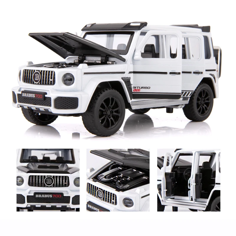 1/32 Babos G700 سبيكة سيارة لعبة مجسمة صب سيارة الصوت والضوء على الطرق الوعرة مجموعة المركبات عرض قطعة هدية للأطفال