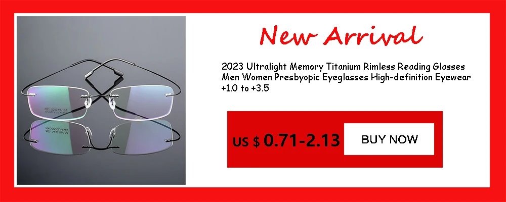 Ultraleichte tr90 Memory Titan randlose Lesebrille Männer & Frauen presbyopische Brille 1,0 1,5 2,0 bis 3,5 4,0 – Detail 2
