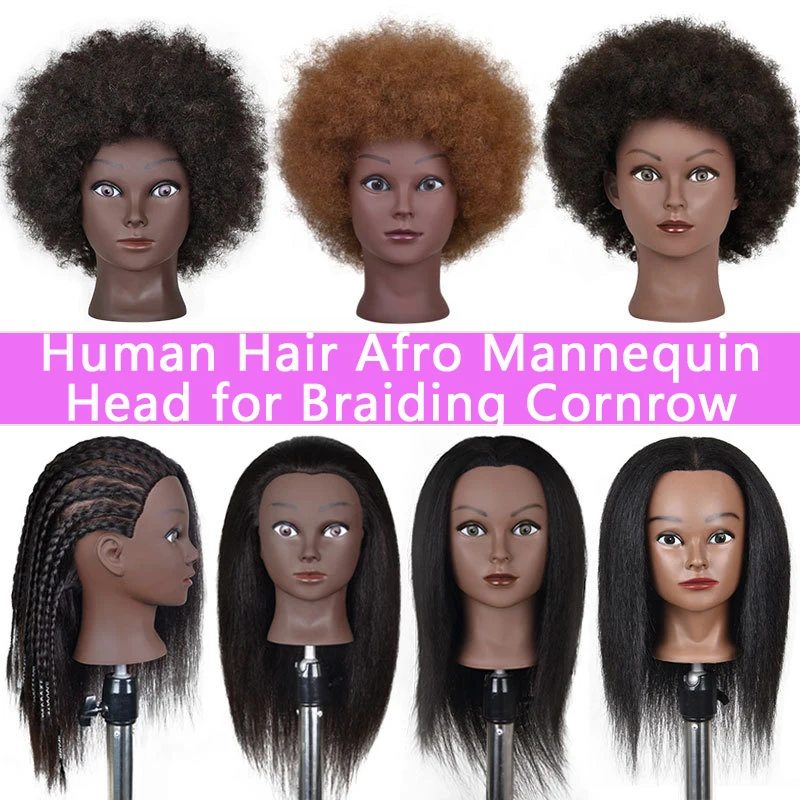 Cornrow Practice Head Mannequin Head With Hair for Braiding Hair Training Mannequin Dummy Heads for Hairdressing Salon Dolago