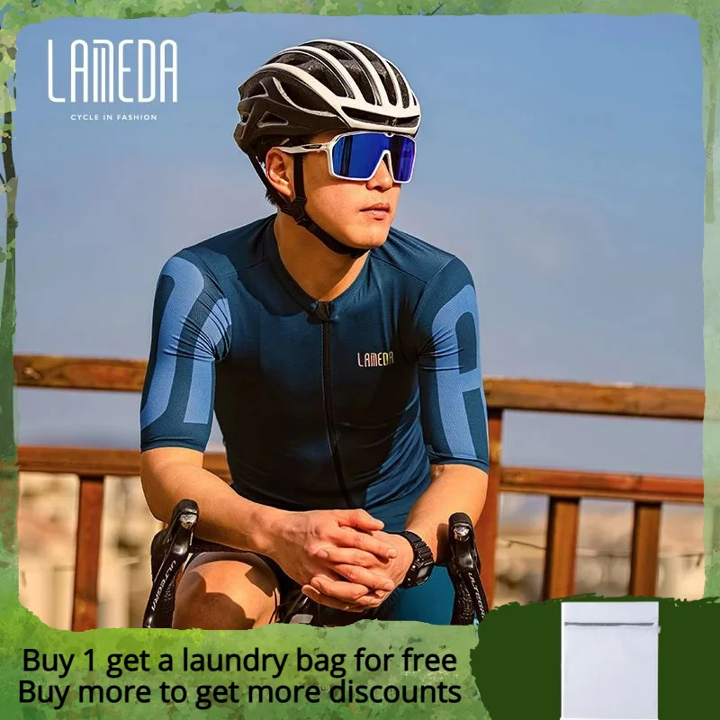 Lameda Short-sleeved Cycling Jersey Breathable Men's Cycling Shirt Tight-fitting Summer Men's Cycling Clothing